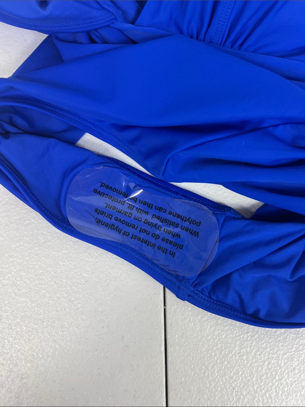 Quince Sz M Italian Plunge One-Piece Swimsuit Electric Blue UPF50 Minimalist NWT - Picture 6 of 11